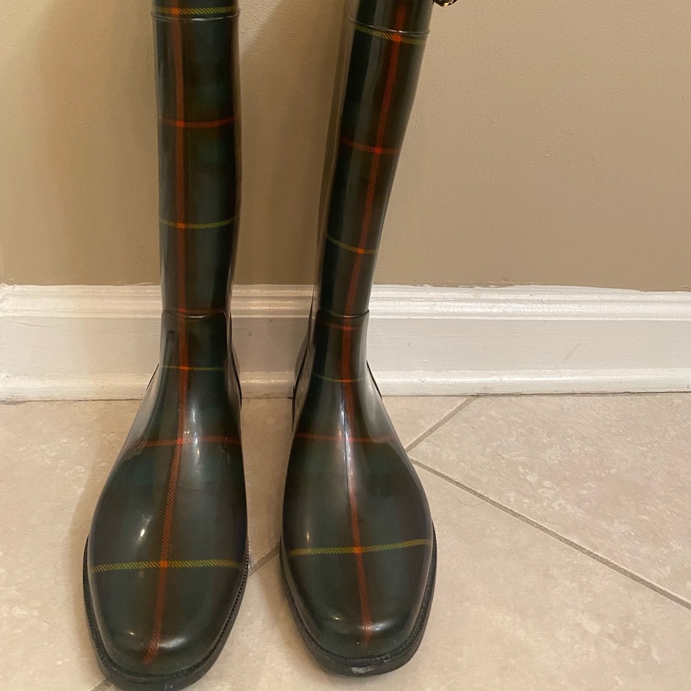 Never Worn, Beautiful Plaid Ralph Lauren Rain Boot